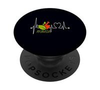 Ayurveda My Heartbeat EKG Homéopathie Ayurvédique Drôle Yoga PopSockets PopGrip Adhésif