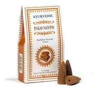 AYURVEDIC - Cônes d'encens Backflow - 10 cônes par paquet - env. 15 minutes de combustion à cône - Encens naturel indien (PALO SANTO)