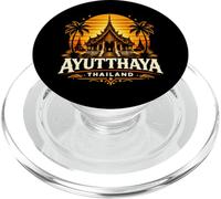 Ayutthaya Thaïlande Rétro Coucher de Soleil Temple Ruines Voyage Design PopSockets PopGrip pour MagSafe