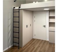 AYVADA Échelle de lit Mezzanine en métal Noir, Hauteur 100-300 cm, échelle de Sortie d'entrée, Montage Mural, échelle d'incendie d'urgence, échelles d'escalade Robustes pour dortoir, bibliothèque,