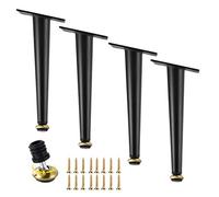 AYVADA Lot de 4 Pieds de Meuble Noirs réglables en métal, pour Table Basse, Meuble de Salle de Bain, obliques, 40,5 cm/15,9 Pouces