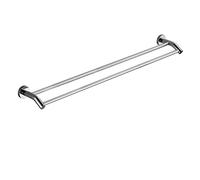 AYVADA Porte-Serviettes argenté, Porte-Serviettes en Acier Inoxydable Porte-Serviettes Mural Finition polie Porte-Serviettes Rond Double Tige pour Salle de Bain ou Cuisine, Montage par vis (Taille