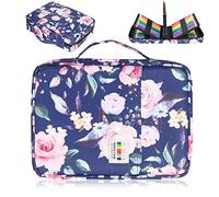 AYVANBER Étui à crayons de couleur 220 emplacements Porte-stylos en gel Sac organisateur étanche Artiste peinture Pochette crayons Boîte rangement pratique pour marqueur de stylo aquarelle (Bleu Rose)