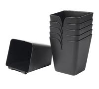 AYVANBER Lot de 6 porte-gobelets à suspendre pour chariots à roulettes, panier de rangement, accessoires de chariot roulant, porte-crayons de maquillage, récipient à plantes (noir)