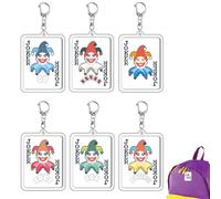 AYVRUOP 6 pcs Balatro Clown Acrylic Keychain, Différents Clowns, Party Favours