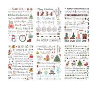 AYVRUOP 6 Pièces Feuilles Autocollants pour Bougies d’Noël, Tatouage de Bougie Transfert D'Eau Cadeau DIY Décoration de Bougie, Cadeaux d’Noël