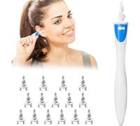 AYVRUOP Cure Oreille Nettoyeur Oreille Confort,16 Embouts Silicone en Spiral,Élimine Eau et Saletés,Nettoie Oreilles,Préparateur d’oreille Manuel