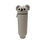 AYVRUOP Kawaii Trousse Scolaire,Trousse pour Stylo en Silicone,Trousse Ecole 2 en1 en Silicone Souple Kawaii,Porte-stylos de Table,Fermeture à Glissière,Porte-Plume,Trousse Crayon(Koala-Gris)