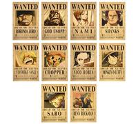 AYVRUOP Lot de 10 Anime Posters Wanted,Posters Wanted 28.5x19 cm,Poster Manga,Affiche Anime Vintage,New Bounty Wanted Edition,per Anime Décoration d'Intérieur Décoration