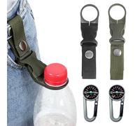 AYVRUOP porte gourde,porte gourde ceinture,2 pcs avec 2 boucles d'escalade à boussole, compactes et portables, adaptées au camping/à la randonnée/à la pêche/aux sports d'extérieur