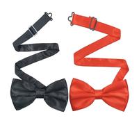 AYWFEY 2Pcs Classique Double Pliage Pré - Attaché Noeud Papillon pour Les Homme, Tuxedo Noeud Papillon Homme, Hommes Réglable Noeud Papillon, Idéal pour Mariages, Fêtes, Séances (Noir et Rouge)