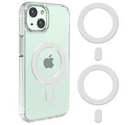 AYWFEY Anneaux de Sécurité Magnétique, Lot de 2 Autocollant Compatible avec MagSafe, Charge sans Fil Support, Kit de Conversion Universel pour iPhone 15/14/13/12 Pro Max Mini,Galaxy S23/S22/S21(Blanc)