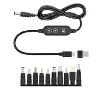 AYWHP Câble adaptateur PD & USB vers DC 5,5 x 2,1 mm, 5 V/9 V/12 V/15 V/20 V - Tension réglable avec 10 connecteurs CC et adaptateur de type C vers USB - 1,2 m - Câble adaptateur USB vers DC