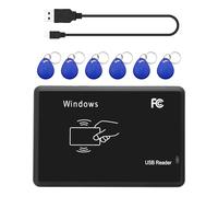 AYWHP EM4100 USB RFID ID Lecteur de Carte Lecteur avec 5pcs Clé Proximité pour Windows 2000, 2003, XP, Windows 7/8/10 125 kHz