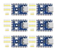 AYWHP R-Pi RP2040-Zero Lot de 6 cartes de développement avec USB-C, Dual-Core ARM Cortex-M0+, flash 2 Mo, compatible avec Raspberry Pi Pico, prend en charge C/C++ et MicroPython (non soudé)