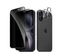 AYWLPP 2 Pièces Verre Trempé Anti-Espion pour iPhone 17 avec 2 Pièces Caméra Arrière Protecteur, Protecteur D'écran de Confidentialité, 9H Dureté Film Protecteur Vitre, Anti-rayures