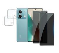 AYWLPP 2 Pièces Verre Trempé Anti-Espion pour Xiaomi Redmi Note 13 avec 2 Pièces Caméra Arrière Protecteur, Protecteur D'écran de Confidentialité, 9H Dureté Film Protecteur Vitre, Anti-rayures