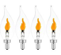 aywqew Ampoule LED E12 à flamme vacillante avec effet de flamme réaliste et éclairage d'ambiance doux, idéale pour les décorations de Noël, l'éclairage d'ambiance et les économies d'énergie.
