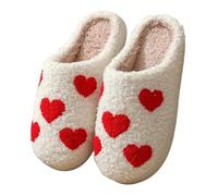 AYWTIUN Chausson Femme Hiver Pantoufles en Peluche Arc-en-Ciel colorées Populaires for Femmes, Design Mignon et cœur de Dessin animé(Heart,40-41)