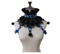 AYWTIUN col de Clown superposé Collier de Clown Style conte fées, vêtements mignons, colliers à volants scène, ras du cou coloré(Blue plaid)