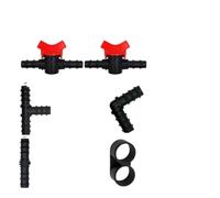 AYWTIUN Connecteur De Cadre Rond Connecteurs de raccords barbelés d'arrosage Goutte à 16mm, Kit d'extrémité Bouchon couplage en t et coude, Tuyau 1/2 Pouces for Jardin(Black)