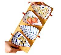 AYWTIUN corbeille a fruit Creative Leaf Shaped Seasoning Bowl Ceramic Multi-purpose Small Plates Appetizers Snack Dish Kitchen Sauce Sushi Cake Tray bols de service pour fruits, bonbons