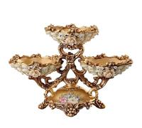 AYWTIUN corbeille a fruit Elegant Diamond Pattern Ceramic Snack Plate Handcrafted Pearlescent Design for Fruit Appetizers Desserts Serving bols de service pour fruits, bonbons(Diamond 2 layer)