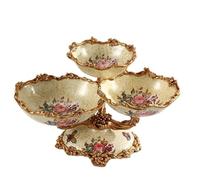 AYWTIUN corbeille a fruit Elegant Diamond Pattern Ceramic Snack Plate Handcrafted Pearlescent Design for Fruit Appetizers Desserts Serving bols de service pour fruits, bonbons(Pearl pink 3 layer)