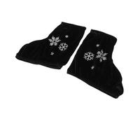 AYWTIUN Couvre-Bottes pour Patins artistiques Lot de 2 Couvre-Bottes en Velours for Patins à Glace, Couvre-Chaussures, Tissu Protection avec Particules Strass Scintillantes(Black-L)