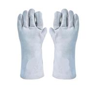 AYWTIUN Gants de soudage Gants de soudage électriques, Double épaisseur, isolation thermique, soudeur allongé, gants à gantelet robustes(Cyan Double-deck)