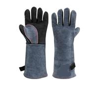 AYWTIUN Gants de soudage Gants de soudage en cuir vache épais, 1 paire, 16 pouces, for travaux, gril, Barbecue, poêle à bois, four, résistant la chaleur