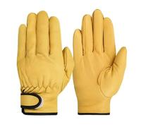 AYWTIUN Gants de soudage Gants de travail en cuir vache for travailleurs, soudage, Protection sécurité, jardin, sport, gants conducteur moto(Yellow,L)