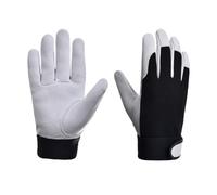 AYWTIUN Gants de soudage Gants de travail en cuir vache, sécurité, Protection du, jardin, sport, conducteur moto, travailleurs, gants soudage(XL-White)