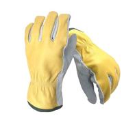 AYWTIUN Gants de soudage Gants de travail en peau vache, gants soudage cuir avec clips, travaux cour, coupe, construction(M)