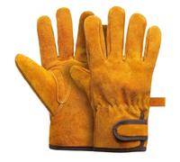 AYWTIUN Gants de soudage Gants de travail sécurité en cuir, gants soudage résistants à la chaleur for hommes, barbecue industriels for four forge feu(Yellow 25cm)
