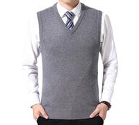 AYWTIUN Gilet tricoté pour Homme Gilet Pull décontracté for Homme Chaud et Confortable en Automne Hiver Gilets tricotés for Hommes Pull(Gray,XXL)