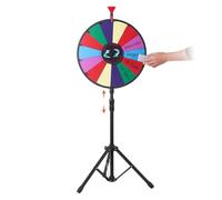 AYWTIUN La Roue de la Fortune Roue de la Fortune Table 45,7 cm (18 Pouces) avec trépied Pliable et Support Sol, 14 Cases effaçables à Sec, Jeu Hasard
