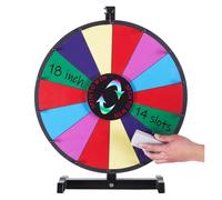 AYWTIUN La Roue de la Fortune Roue de la Fortune tournante 18/24/36 Pouces, 14 Cases, à Poser sur Table ou Pied, idéale for Les fêtes et Pubs(24 inch Table)