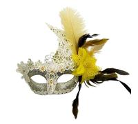 AYWTIUN Masques de fête Masque de fête en plumes, boule mascarade for d'anniversaire, spectacle sur scène, Sexy for dames(Yellow)