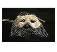 AYWTIUN Masques de fête Masque en matière plastique for femmes, demi-visage exquis, polyvalent, adapté à la décoration de plumes, accessoires mariée for adultes(Pink)