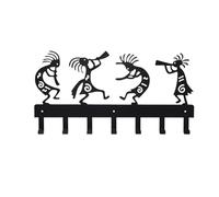 AYWTIUN Porte-clés mural Porte-clés mural en fer forgé avec notes de musique, crochets noirs et porte-manteau, décoration murale élégante créative(TY3549)