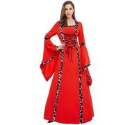 AYWTIUN Robe vintage de sorcière Costume de sorcière médiévale, robe scène, tenue for femme, vêtements danse moderne à usage spécial(Red,M)