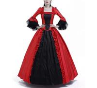 AYWTIUN Robe vintage de sorcière Femmes robe médiévale dame Vampire dentelle manches Cosplay Costume adulte Vintage disfraz de mujer(Red,M)