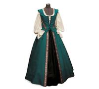 AYWTIUN Robe vintage de sorcière Robe deux pièces style Renaissance médiévale, col carré, taille cintrée, jupe ample, robe for jeune femme(Color 7,4XL)