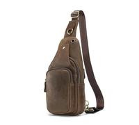 AYWTIUN Sac bandoulière Sac de poitrine décontracté à bandoulière triangulaire for homme, sac dos voyage multifonctionnel(Coffee)