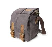 AYWTIUN Sac bandoulière Sacs à bandoulière vintage en toile cirée et huilée for homme, sacoches résistantes aux chocs for appareil photo reflex numérique, imperméables for(Gray)