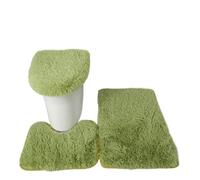 AYWTIUN Solid Color Bathroom Mat Set Fluffy Bath Carpets Toilet Lid Cover Rug Kit Rectangle Versatile Bathroom Non-Slip Mat pour Les salles de Bains(Green1)