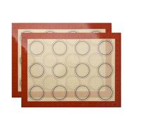 AYWTIUN Tapis de cuisson en silicone pour macarons 1 ou 2 tapis de cuisson en silicone for four, fins (0,4 mm), 40 x 30 cm, réutilisables et antiadhésifs, for macarons biscuits(2PCS- 40X30cm- 0.4mm)