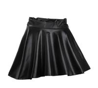 AYXAMO Jupe Noire Femme,Mini Jupe Sexy Jupes en Faux cuir for femmes, Mini jupe courte élastique taille haute, polyvalente for le travail des patineuses, en boîte de nuit(XS)