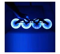 AYXAMO Roues Roller, Roues De Roller en Ligne Patinage de Vitesse Clignotant Roue 6 Pièces 90A 90mm 100mm 110mm Patinage de Vitesse Roues Lumière for extérieur et intérieur(Blue 100mm)